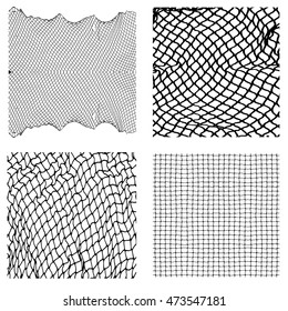 Net pattern. Rope net vector silhouette. Soccer, football, volleyball, tennis and tennis net pattern. Fisherman hunting net rope texture / pattern.