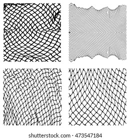 Net pattern. Rope net vector silhouette. Soccer, football, volleyball, tennis and tennis net pattern. Fisherman hunting net rope texture / pattern.