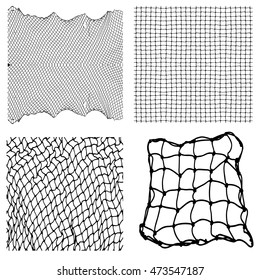 Net pattern. Rope net vector silhouette. Soccer, football, volleyball, tennis and tennis net pattern. Fisherman hunting net rope texture / pattern.