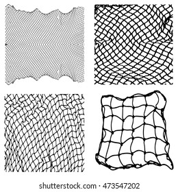 Net pattern. Rope net vector silhouette. Soccer, football, volleyball, tennis and tennis net pattern. Fisherman hunting net rope texture / pattern.