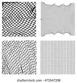 Net pattern. Rope net vector silhouette. Soccer, football, volleyball, tennis and tennis net pattern. Fisherman hunting net rope texture / pattern.