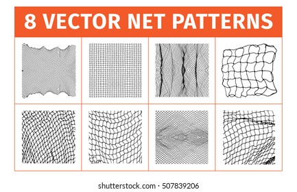 Net pattern. Rope net vector silhouette. Soccer, football, volleyball, tennis and tennis net pattern. Fisherman hunting net rope texture / pattern.