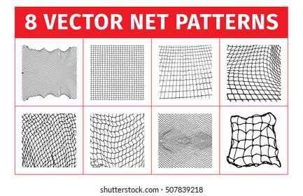 Net Pattern. Rope Net Vector Silhouette. Soccer, Football, Volleyball, Tennis And Tennis Net Pattern. Fisherman Hunting Net Rope Texture / Pattern.