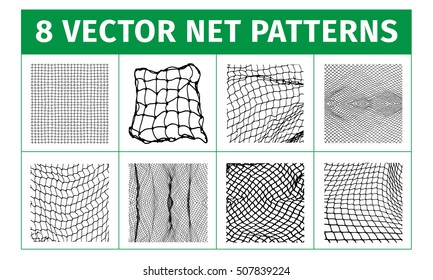 Net pattern. Rope net vector silhouette. Soccer, football, volleyball, tennis and tennis net pattern. Fisherman hunting net rope texture / pattern.