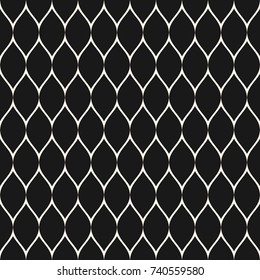Net pattern. Vector seamless texture with thin wavy lines, mesh, fabric, fishnet, web, lace, grid. Subtle monochrome background, simple repeat texture. Modern dark design for decor, textile, covers