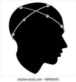 net profile head Isolated over background and groups, vector illustration