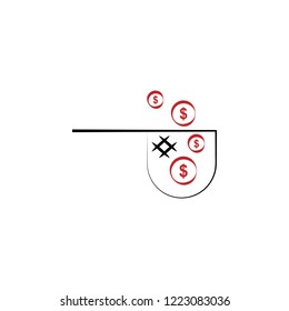 Net profit 2 colored hand drawn icon. Net profit colored element illustration. Outline symbol design from finance set