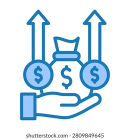 Net Profit Icon Blue Dualtone Design Vector Illustration