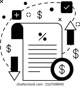 Net Profit and Loss Report Concept, income and expense statement vector icon design, business corporation symbol, Joint partnerships Sign, Sales and Marketing management stock illustration