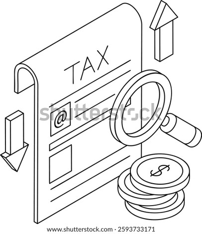 Net Profit and Loss Statement outline isometric Concept, income and expense statement vector icon design, business corporation symbol, Joint partnerships Sign, Sales Marketing management illustration