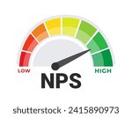 Net Promoter Score NPS Measurement Tool Vector Illustration with Customer Loyalty and Satisfaction Range