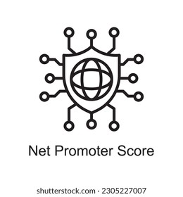 Ilustración de diseño de iconos de esquema de vector de puntuación de Net Promoter. Símbolo de servicio al cliente sobre archivo EPS 10 en fondo blanco