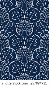 net seamless pattern in the form of acorns and oak leaves