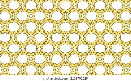 Net seamless pattern. Yellow net motif. Minimalist pattern design. Can be used for posters, brochures, postcards, and other printing needs. Vector illustration
