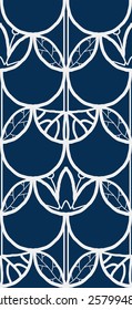 net seamless stained glass pattern in the form of a Lily flower with leaves and roots.