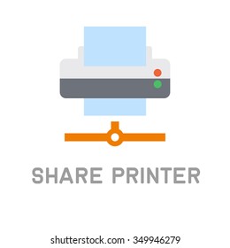 Net Share Printer Icon on White Background. Vector