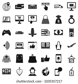 Net shopping icons set. Simple set of 36 net shopping vector icons for web isolated on white background