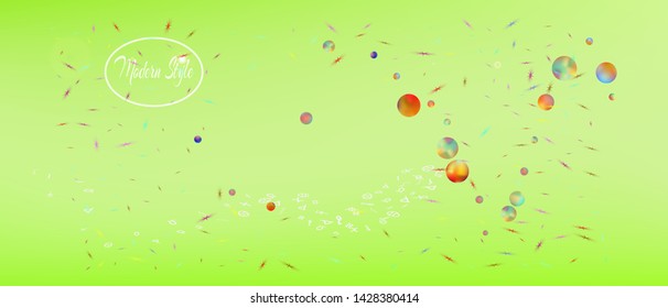 Net space and signs confetti. Background color. Creative colorific illustration. The good Ultra Wide themed background illustration. Colorful breezy abstraction. Lime main theme.