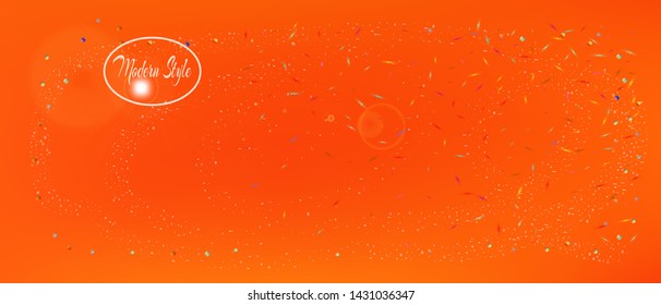 Net space and signs confetti. Background texture. Colorful colorific illustration. Great - new Ultra Wide backgrounds. Colorful clean abstraction. Orange red main theme.