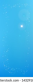 Net space and signs confetti. Background graphic. Signs colorific illustration. Abstract Ultra Wide portrait background picture. Colorful pristine abstraction. Blue colored theme.