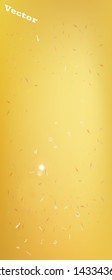 Net space and signs confetti. Background modern. Funny colorific illustration. A good Ultra Wide background. Colorful pure abstraction. Gold colored theme.