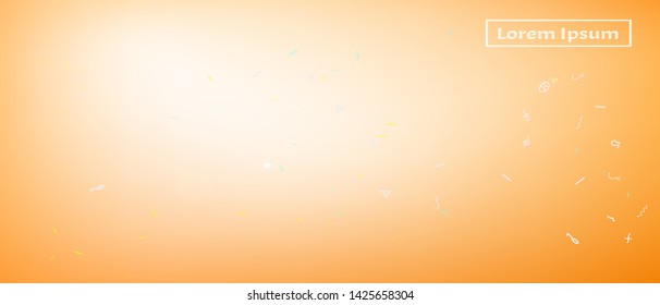 Net space and signs confetti. Colorful colorific illustration. Background graphic. Super Ultra Wide themed background. Colorful breezy abstraction. Orange red main theme.