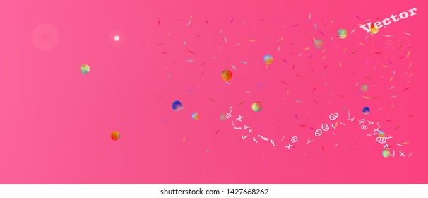 Net space and signs confetti. Liquid colorific illustration. Background colorful. Great - new Ultra Wide backgrounds. Colorful clean abstraction. Magneta main theme.