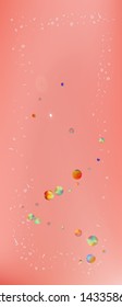 Net space and signs confetti. Professional colorific illustration. Background color. Abstract universe and signs Ultra Wide background, vertical illustration. Colorful fresh abstraction. Coral theme.