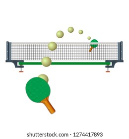 Net for table tennis. Ping pong. Sports equipment. Vector illustration on a white background.
