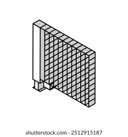 net tênis acessório ícone isométrico vetor. net tênis acessório sinal. símbolo isolado ilustração