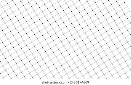 Net texture pattern isolated on white background. Net texture pattern for backdrop and wallpaper. Realistic net pattern with black squares. background, vector illustration. EPS 10