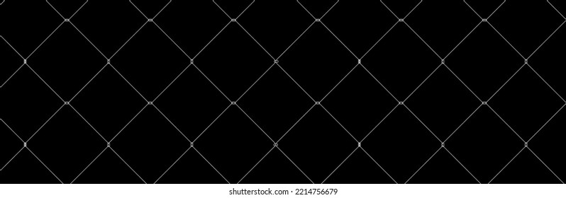 Net texture pattern on black background. Net texture pattern for backdrop and wallpaper. Realistic net pattern with black squares. Geometric background, vector illustration