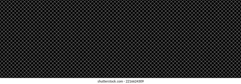 Net texture pattern on black background. Net texture pattern for backdrop and wallpaper. Realistic net pattern with black squares. Geometric background, vector illustration