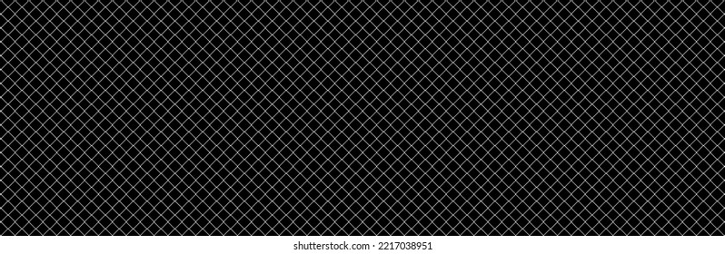 Net texture pattern on black background. Net texture pattern for backdrop and wallpaper. Realistic net pattern with black squares. Geometric background, vector illustration