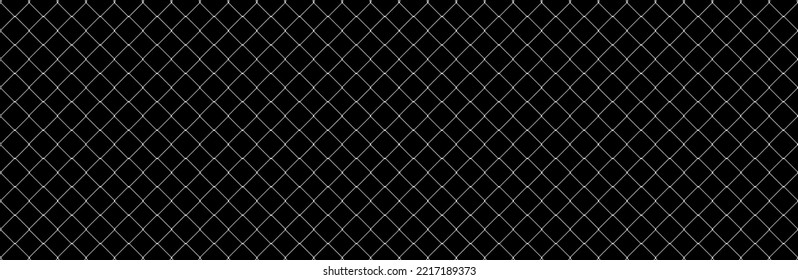 Net texture pattern on black background. Net texture pattern for backdrop and wallpaper. Realistic net pattern with black squares. Geometric background, vector illustration