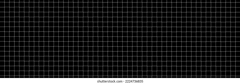 Net texture pattern on black background. Net texture pattern for backdrop and wallpaper. Realistic net pattern with white squares. Geometric background, vector illustration