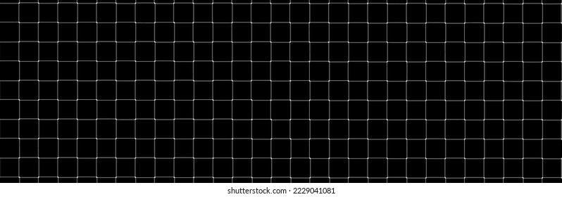 Net texture pattern on black background. Net texture pattern for backdrop and wallpaper. Realistic net pattern with white squares. Geometric background, vector illustration