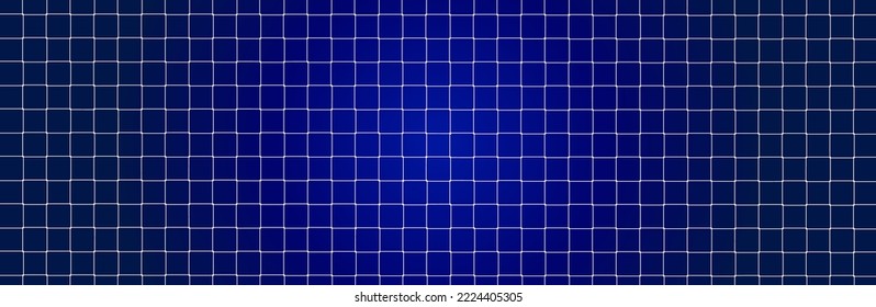 Net texture pattern on blue gradient background. Net texture pattern for backdrop and wallpaper. Realistic net pattern with white squares. Geometric background, vector illustration