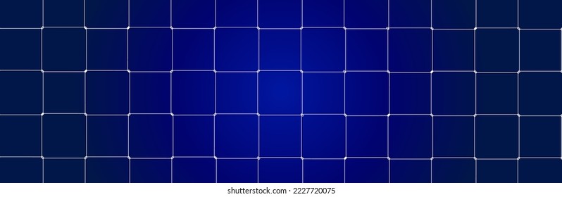 Net texture pattern on blue gradient background. Net texture pattern for backdrop and wallpaper. Realistic net pattern with white squares. Geometric background, vector illustration