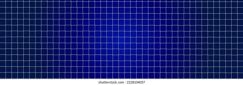 Net texture pattern on blue gradient background. Net texture pattern for backdrop and wallpaper. Realistic net pattern with white squares. Geometric background, vector illustration