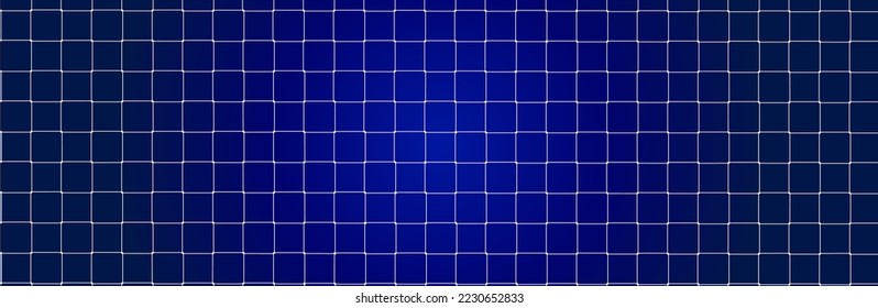 Net texture pattern on blue gradient background. Net texture pattern for backdrop and wallpaper. Realistic net pattern with white squares. Geometric background, vector illustration