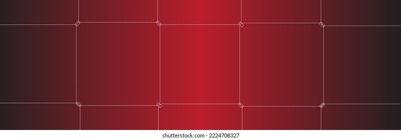 Net texture pattern on red gradient background. Net texture pattern for backdrop and wallpaper. Realistic net pattern with white squares. Geometric background, vector illustration