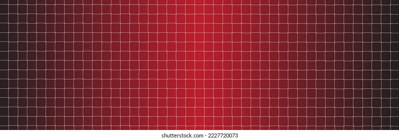 Net texture pattern on red gradient background. Net texture pattern for backdrop and wallpaper. Realistic net pattern with white squares. Geometric background, vector illustration