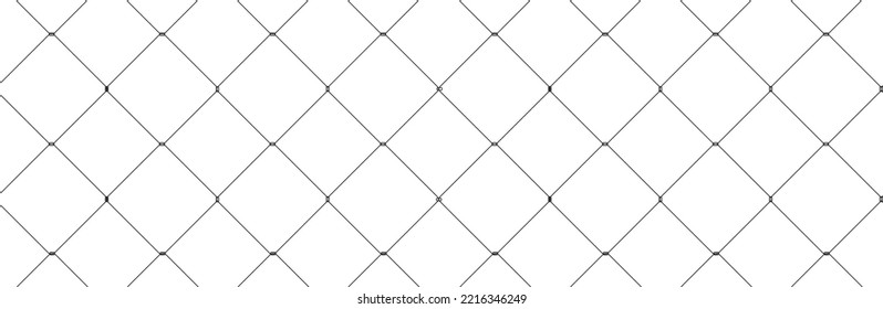 Net texture pattern on white background. Net texture pattern for backdrop and wallpaper. Realistic net pattern with black squares. Geometric background, vector illustration