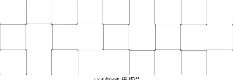 Net texture pattern on white background. Net texture pattern for backdrop and wallpaper. Realistic net pattern with black squares. Geometric background, vector illustration