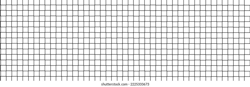 Net texture pattern on white background. Net texture pattern for backdrop and wallpaper. Realistic net pattern with black squares. Geometric background, vector illustration