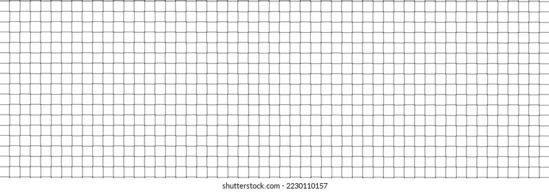 Nettes Texturmuster auf weißem Hintergrund. Netto-Texturmuster für Hintergrund und Bildschirmhintergrund. Realistisches Netzmuster mit schwarzen Quadraten. Geometrischer Hintergrund, Vektorgrafik