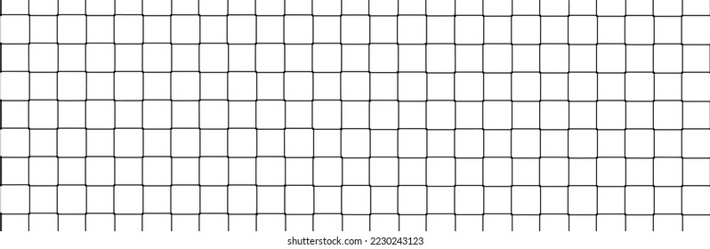 Net texture pattern on white background. Net texture pattern for backdrop and wallpaper. Realistic net pattern with black squares. Geometric background, vector illustration