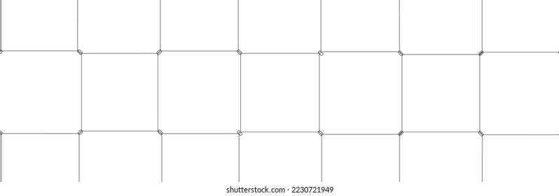 Net texture pattern on white background. Net texture pattern for backdrop and wallpaper. Realistic net pattern with black squares. Geometric background, vector illustration