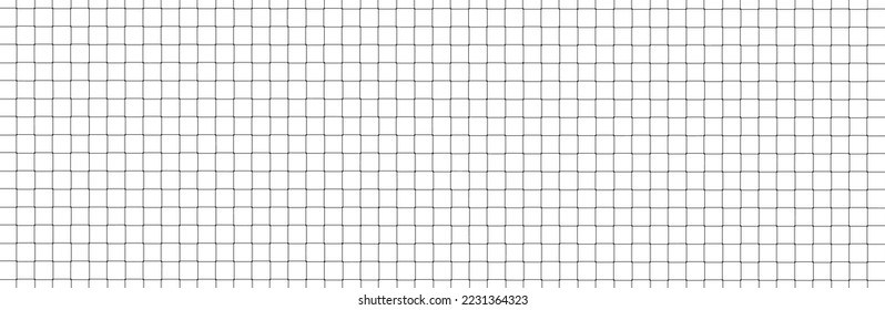 Net texture pattern on white background. Net texture pattern for backdrop and wallpaper. Realistic net pattern with black squares. Geometric background, vector illustration